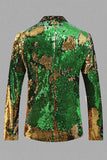 Sparkly Golden Sequins Shawl Lapel Men's Blazer