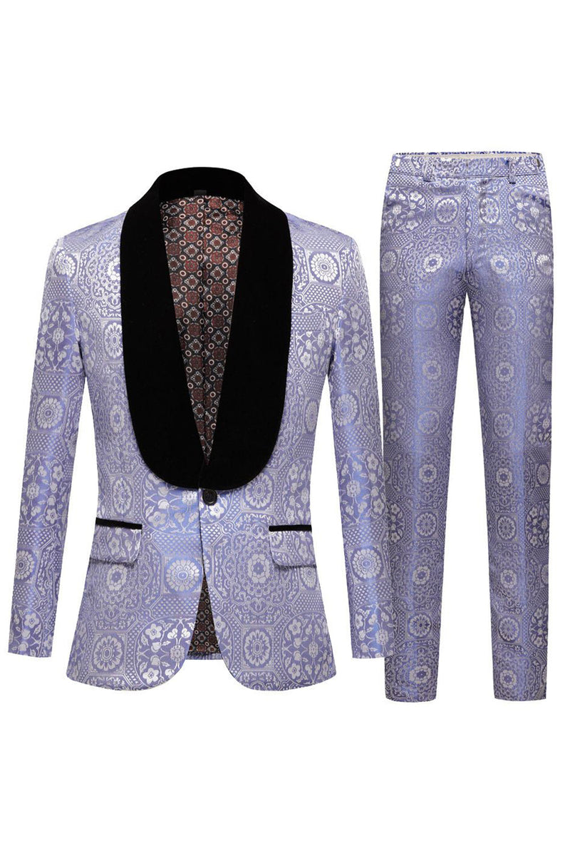 Load image into Gallery viewer, Light Pink Jacquard Shawl Lapel 2 Piece Men&#39;s Formal Suits