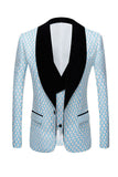 Biege Dots Jacquard 2 Piece Men's Formal Suits