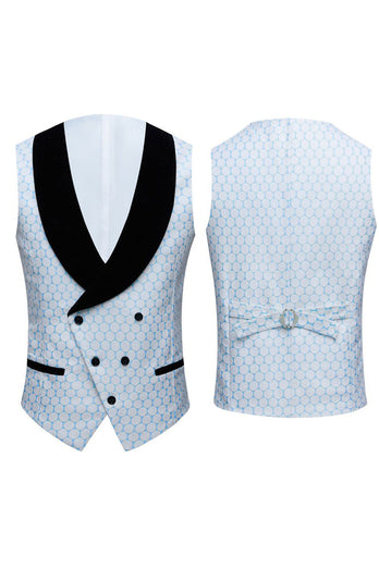 Biege Dots Jacquard 2 Piece Men's Formal Suits
