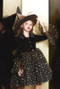 Load image into Gallery viewer, Black Velvet Halloween Girl Dress with Star