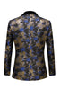 Load image into Gallery viewer, Blue Jacquard Shawl Lapel Men&#39;s 2 Piece Formal Suits