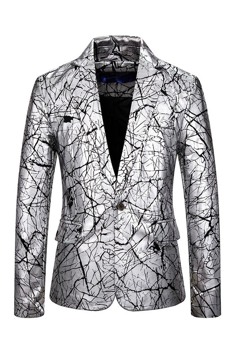 Load image into Gallery viewer, Sparkly Golden Notched Lapel Men&#39;s Formal Blazer