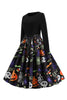 Load image into Gallery viewer, Halloween Print Long Sleeve Vintage Dress