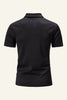 Load image into Gallery viewer, Slim Fit V Neck Short Sleeves Black Men Polo Shirt