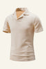Load image into Gallery viewer, Slim Fit V Neck Short Sleeves Black Men Polo Shirt