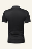 Black Short-Sleeves Men's Casual Polo Shirt