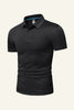 Load image into Gallery viewer, Black Short-Sleeves Men&#39;s Casual Polo Shirt
