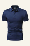 Black Short-Sleeves Men's Casual Polo Shirt