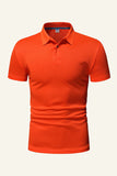 Black Short-Sleeves Men's Casual Polo Shirt