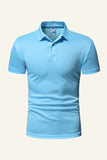 Black Short-Sleeves Men's Casual Polo Shirt