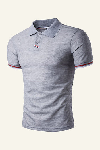 Black Short-Sleeve Casual Men's Polo Shirt