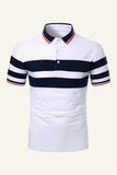 Stripes Black Short Sleeves Casual Men Polo Shirt