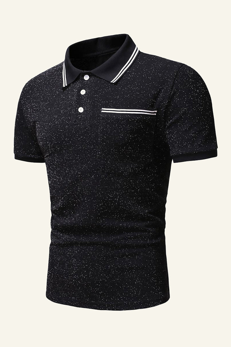 Load image into Gallery viewer, Slim Fit Black Short Sleeves Casual Men Polo Shirt