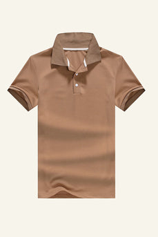 Brown Short Sleeves Men Polo Shirt