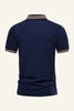 Load image into Gallery viewer, Slim Fit Navy Short Sleeves Men Polo Shirt