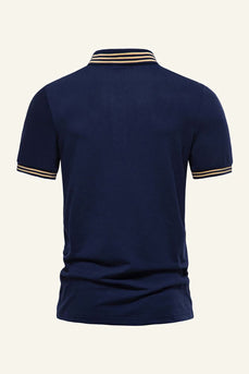 Slim Fit Navy Short Sleeves Men Polo Shirt