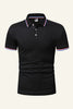 Load image into Gallery viewer, Men&#39;s Black Cotton Short Sleeve Men Casual Polo Shirt