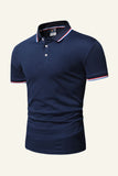 Men's Black Cotton Short Sleeve Men Casual Polo Shirt