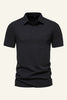 Load image into Gallery viewer, Black Cotton Short Sleeves Men Casual Polo Shirt