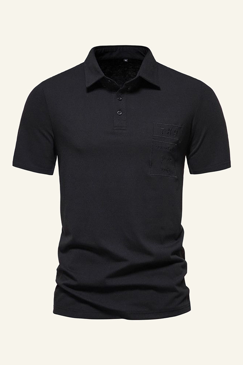 Black Cotton Short Sleeves Men Casual Polo Shirt