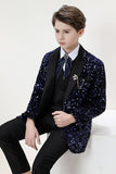 Sparkly Dark Navy Boys' 3-Piece Formal Suit Set