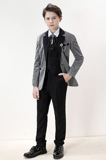 Sparkly Silver Boys' 3-Piece Formal Suit Set