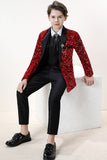 Sparkly Red Sequins Boys' 3-Piece Formal Suit Set