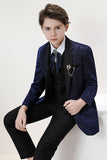 Sparkly Navy Slim Fit Boys' 3-Piece Formal Suit Set