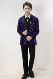 Sparkly Purple Sequins Boys' 3-Piece Formal Suit Set