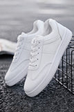 White Lace-Up Casual Shoes For Men