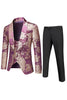 Load image into Gallery viewer, Men&#39;s White Jacquard 3-Piece Shawl Lapel Formal Suits