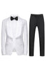 Load image into Gallery viewer, Men&#39;s White Jacquard 3-Piece Shawl Lapel Formal Suits