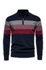 Load image into Gallery viewer, Men&#39;s Blue Stripes Zip Turtleneck Pullover Sweaters
