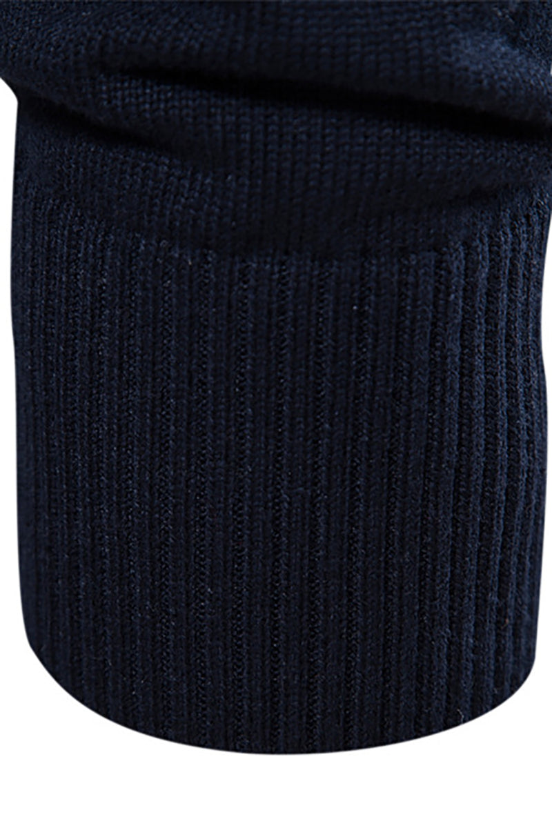 Load image into Gallery viewer, Men&#39;s Blue Stripes Zip Turtleneck Pullover Sweaters