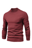 Men's Brown Slim Fit Turtleneck Pullover Knit Sweater