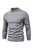 Men's Brown Slim Fit Turtleneck Pullover Knit Sweater