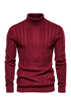 Men's Black Turtleneck Slim Fit Pullover Sweater