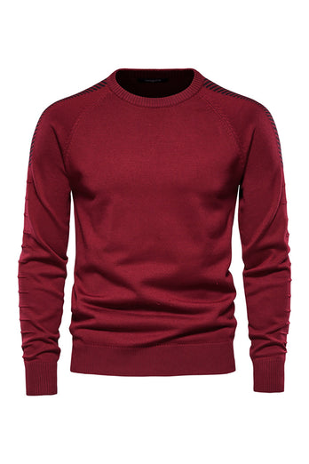 Men's Black Crewneck Pullover Casual Sweater