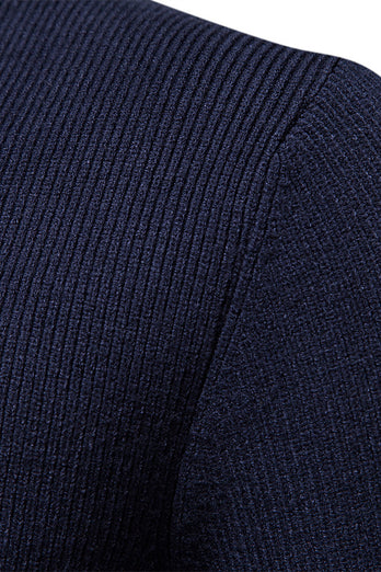 Men's Grey Zip Up Knit Cardigan Sweater