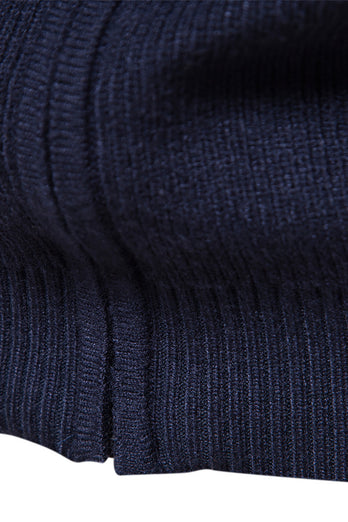 Men's Grey Zip Up Knit Cardigan Sweater