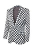 Load image into Gallery viewer, Men&#39;s Black White Plaid Notched Lapel Formal Blazer