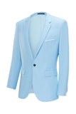 Men's Light Blue Notched Lapel One Button Wedding Blazer