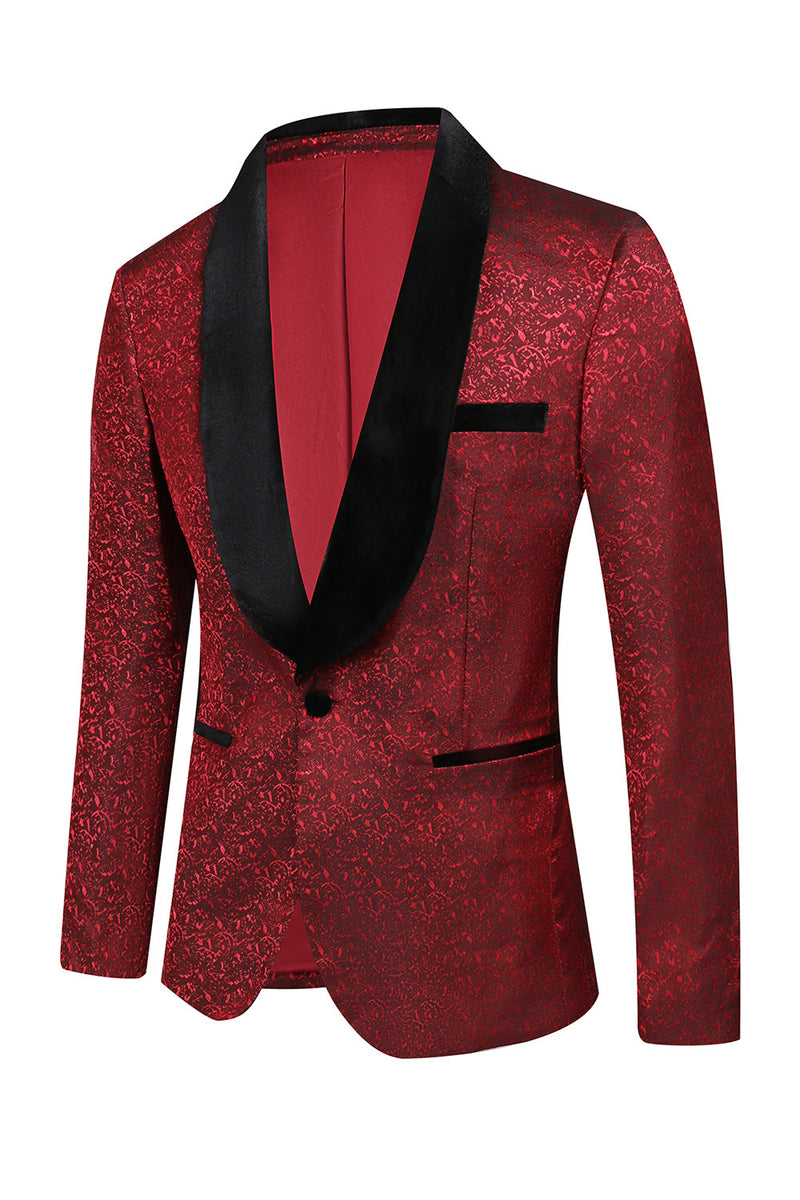 Load image into Gallery viewer, Red Jacquard 2 Piece Men&#39;s Formal Suits