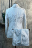 Load image into Gallery viewer, White Peak Lapel Jacquard 2 Piece Men&#39;s Suits