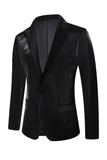 Black Peak Lapel 2 Piece Men Velvet Formal Suits