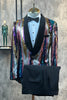 Load image into Gallery viewer, Sparkly Colorful Sequins 2 Piece Men Formal Suits