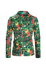 Load image into Gallery viewer, Green Printed 3 Piece Notched Lapel Christmas Men&#39;s Suits