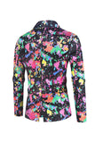 Men's Christams Printed Colorful 3-Piece One Button Party Suits