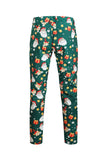 Men's Green Christmas Printed 3-Piece One Button Party Suits